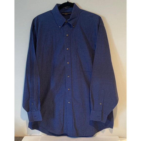 Tommy Hilfiger Men's Blue Long-Sleeve Cotton Shirt Size 15/1/2 - 33 Gold Crest - Picture 1 of 3